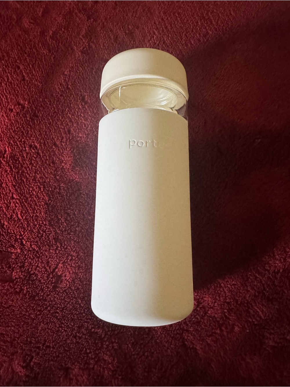 Porter White Glass Water Bottle, Dishwasher Safe, 16 fl oz / 480 ml